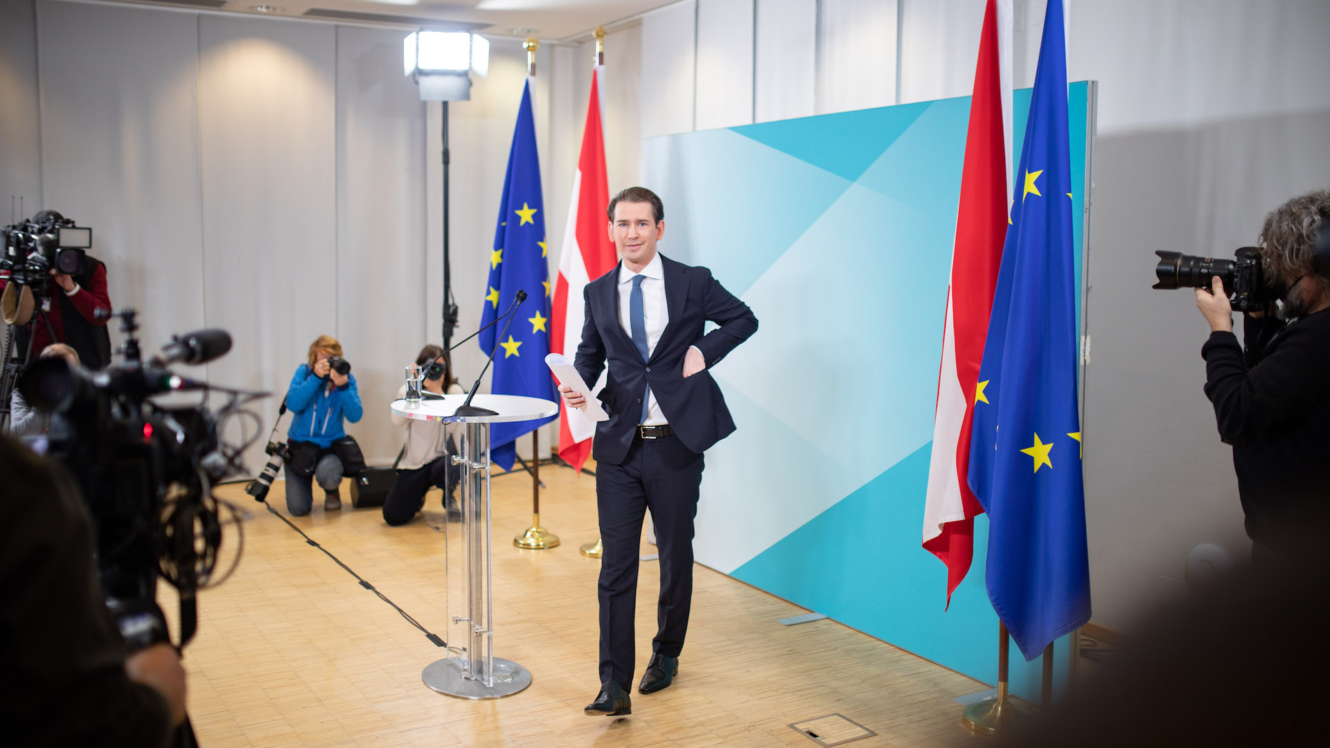 Sebastian Kurz nach seiner Pressekonferenz