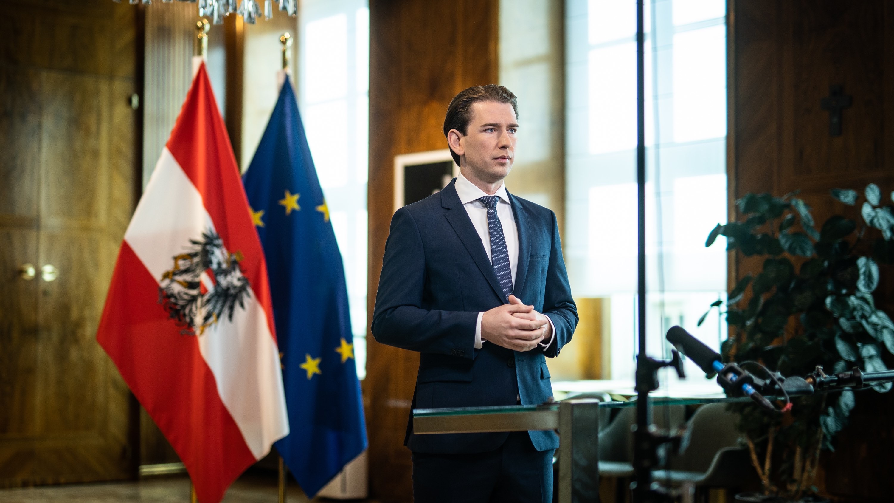 Sebastian Kurz nach seiner Pressekonferenz